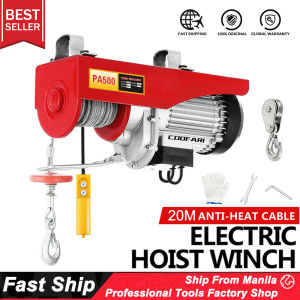 COOFARI Electric Hoist Wire Rope Length 30M PA1200 Indoor and Outdoor Small Electric Hoist Household Hoisting Crane