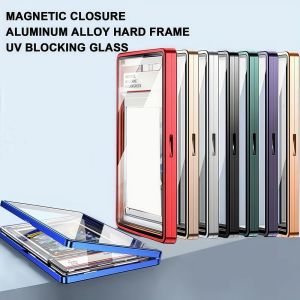 MKEB โครงอลูมิเนียม ตัวป้องกันการ์ดที่ได้รับการจัดอันดับ PSA/CGC ป้องกันรังสียูวี โปร่งใส กล่องแม่เหล็ก เอกสิทธิ์ กระจกสองด้าน กระเป๋าใส่บัตร จอแสดงผลการ์ด