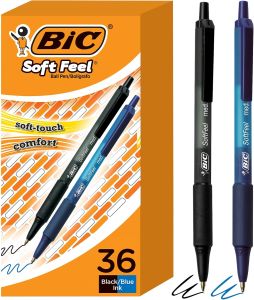 BIC Soft Feel Retractable Ballpoint Pen 1.0 mm Medium Point 36-Count