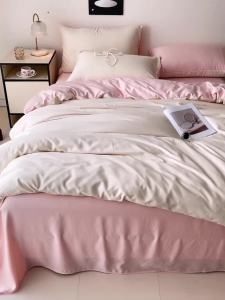 Summer Solid Color Ice Silk Duvet Cover Single Piece 150X200X230 Student Dormitory Quilt Cover Single Double Three Four Piece Set LZD