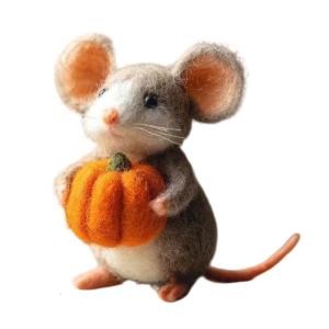 เมาส์ฟักทองประดับหมวกแม่มดสำหรับตกแต่งโต๊ะตั้งในบ้านสำนักงานปาร์ตี้ฮาโลวีนของขวัญงานฝีมือทำมือ