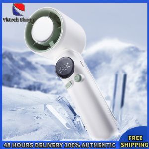 Vktech High Speed Cooling Fan 199 Gear Speed Wind USB Rechargeable Handheld Fan Digital Power & Speed Display Small Pocket Fan for Home Office Travel Outdoor