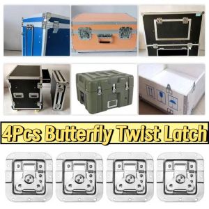 SONHO 4Pcs Recessed Mount Butterfly Twist Lock Buckle Security Lock Spring Loaded Air Box Lock Durable Alloy Flight Case Lock Road Flight Case