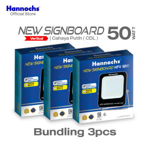 Hannochs New Signboard HFV 50W Cahaya Putih (3pcs) - Lampu Sorot LED Flood Light (Model Vertical)