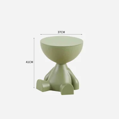 【24 Hours Shipped】Large Size Creative Cream Style Home Living Room Sofa Side Table Bedhead Plastic Mobile Storage Small Round Table Stool