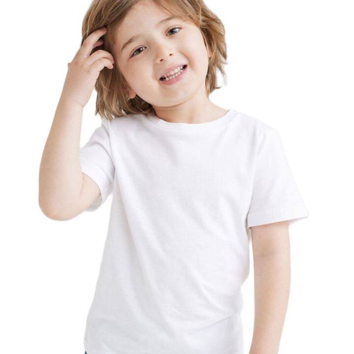 COTTON SPANDEX PLAIN WHITE SHIRT ADULT AND KIDS UNISEX