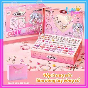 Đồ Chơi Làm Vòng Tay Vòng Cổ DIY Hộp Trang Sức Cao Cấp Cho Bé Gái - Đồ Chơi Xâu Vòng Hạt Charm - Quà Tặng Cho Bé