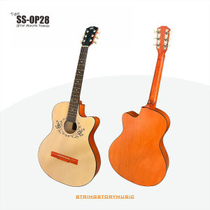 Stringstory Gitar Beginner Original OLING SS - OP28 Senar String Guitar (Warna Natural Rosewood & Hitam)