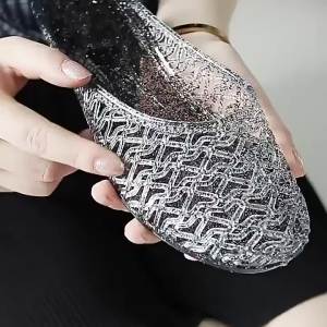 New Summer Crystal Slippers For Women BirdS Nest Design For Home Bathroom Use Hollowed-Out Closed-Toe Half Slippers For Mothers Suitable For Outdoor Wear