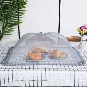 Tudung Saji Food Cover Foldable Breathable  Mesh Lace Metal Food Cover  Cantik Food Covers Penutup Pinggan Mangkuk Fly-Proof Insect-Proof 盖菜罩
