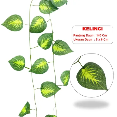 Daun Rambat Palsu Artificial 250CM Plastik Sulur Daun Imitasi Daun Hias Tanaman Gantung Hijang Sintetis Panjang 250 Cm Dekorasi Ruangan Rumah Kamar Kantor Murah