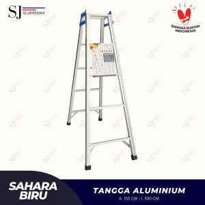 SAHARA - Tangga Lipat Aluminium Multifungsi 15 Meter / 150 CM - Aluminium Ladder Jumbo Sahara Biru
