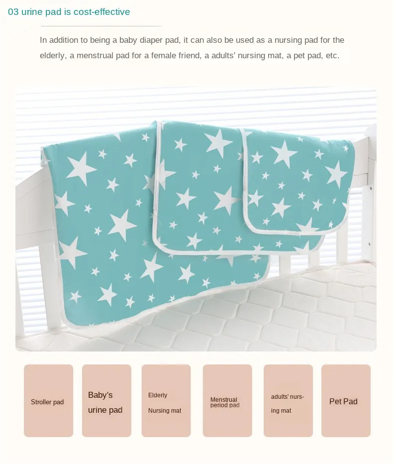 Baby Waterproof Diaper Changing Mat Pad Washable Travel Mat for