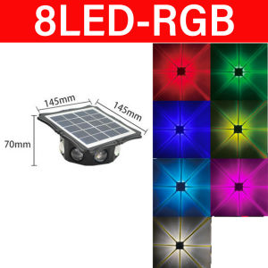 8LED Solar Lights Outdoor Waterproof Automatic On/Off Solar Garden Light Tricolor/RGB solar wall outdoor light for House Garden Fence Down Path Stairs Decor Lamp