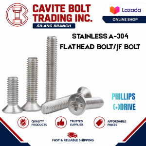 5pcs/sets SS Flat Head Bolt M8 ( 8mm ) Stainless A-304 Flathead Bolt Counter Sunk JF BOLT