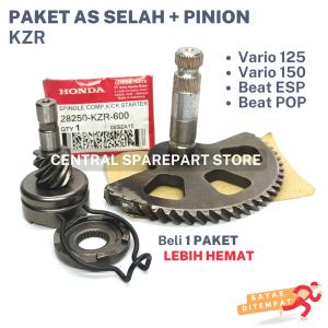 KOMPLIT PAKET SELAHAN VARIO 150 125 HONDA AS SELAH BEAT POP + SELAHAN + GIGI PINION + PER SELAH / PAKETAN PER SELAHAN / AS SELAHAN VARIO 125 / AS KAMPAK SLAHAN SELAHAN VARIO / KICK STATER STARTER SHAFT / 1 SET ENGKOLAN SATU SET ENGKOL BIT ESP
