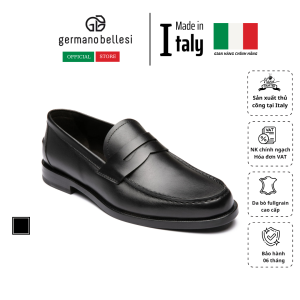 Giày Tây Loafer Nam Công Sở Cao Cấp Bằng Da Thật - Germano Bellesi - Sản Xuất Thủ Công Tại Italy_1113_BLK