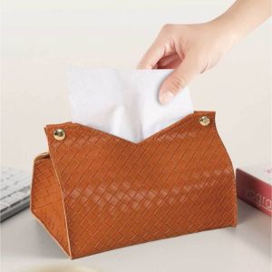 Tissue Paper Storage Box PU Leather Multi-Scene Storage Holder for Car Hotel Restaurant Home Tisu Kotak