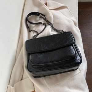Womens Black Bag 2023 New Trendy Korean Style Versatile High Quality Crossbody Bag Fashion Shoulder Bag Cross-Border ㏇L0514