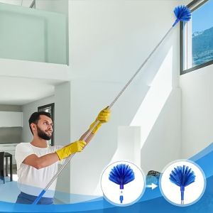 260cm Long Handle Spider Web Cleaner Brush Washable Efficient Telescopic Duster Multifunctional