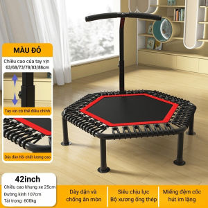 Bạt nhún thể dục lục giác với tay vịn - An toàn cho trẻ em và người lớn Giúp bạn khỏe mạnh mỗi ngày