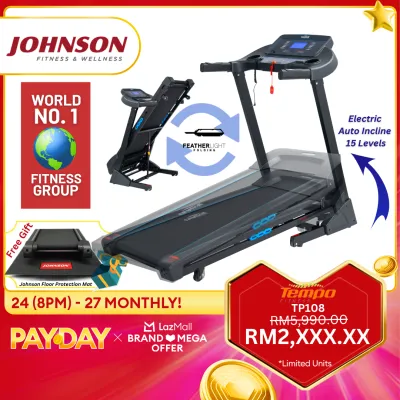 Johnson Fitness Tempo TP108 Motorized Treadmill Running Machine
