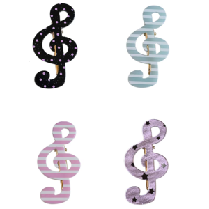 Elegant Striped Star And Music Note Design Barrettes Nonslip Hairpin Fashion Accessories For Daily Use