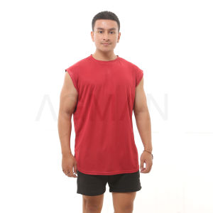 AGMAN Oversize Tank Top Kaos Gym Fitness Tanpa Lengan Pria Bahan Dry Fit Keren Terbaru