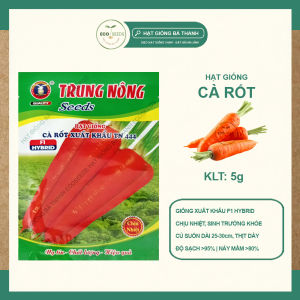 [EcoSeeds] Hạt Giống Cà Rốt F1 HyBrid (Củ Cải Đỏ) - Giống Xuất Khẩu Sinh Trưởng Mạnh - Gói 5g