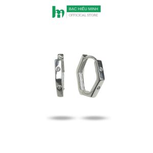 Hoa Tai Bạc 925 Hình Tròn Đính Đá Bạc Hiểu Minh HT388