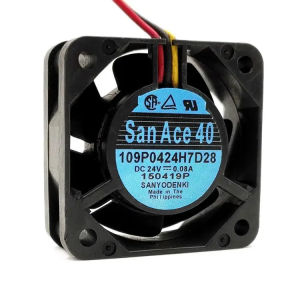 40mm Server Fan For Sanyo Denki 109P0424H7D01 40x40x15mm 24V 0.08A 7700RPM 6.4CFM CNC Inverter Fan