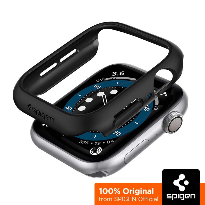 SPIGEN (45 44 41 40mm) Apple Watch 9/8/7/SE/6/5/4 Case [Thin Fit]  Durable Hard PC Slim Profile Matte Finish Design Apple Watch 45 41mm,  44