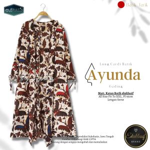Long Cardigan Outer Batik Wanita Modern Terbaru Kardigan Panjang Motif Etnik Trendy Kiyowo Brand SVJ Batik