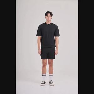 YuenPuen เสื้อยืด Oversize สีดำ ยืนพื้น ไม่ยืด ไม่ย้วย ไม่ต้องรีด เสื้อสีพื้น เสื้อโอเวอร์ไซส์