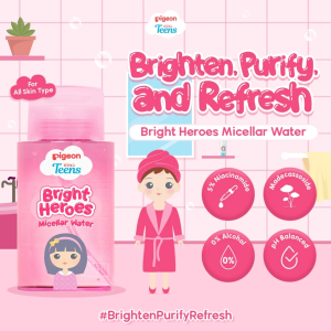 PIGEON TEENS Bright Heroes Micellar Water | Micellar Oil | Toner | Sleeping Mask | Loose Powder | Moisturizer