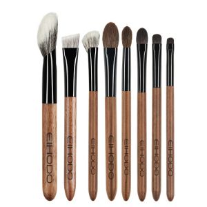 Walnut Wood Makeup Brush Set Animal Hair Makeup Brushes Eyeshadow Blush Nose Contour Eyebrow Brush for Cosmetic Application Makeup Brushes for Eyeshadow Blush Nose Contour and Eyebrow Application.