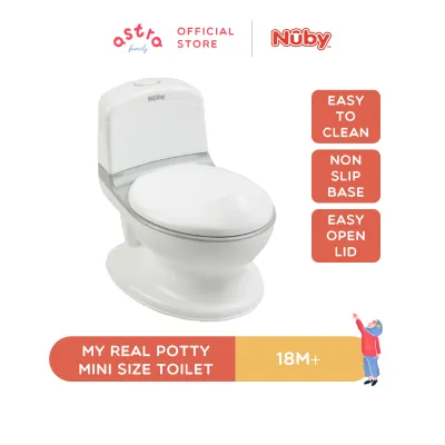 Nuby My Real Potty Training Toilet with Life-Like Flush Button & Sound for Toddlers & Kids NB76503