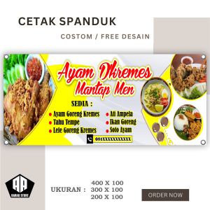 Spanduk Banner AYAM KREMES AYAM GEPREK BISA REQUEST.F
