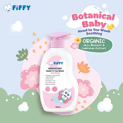 FIFFY SOOTHING BOTANICAL BABY HEAD TO TOE WASH (750ML BOTTLE / 600ML REFILL) MANDIAN BAYI (2527/98-14-008/2527X3)