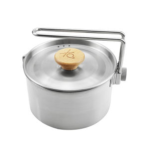 Outdoor Camping Pot Stainless Steel Portable Tea Coffee Cooking Pot Water Kettle Teapot
