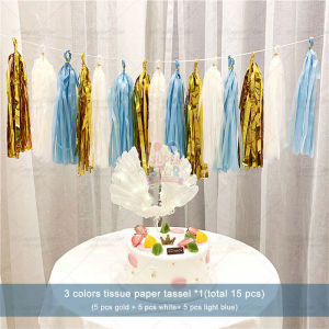 Paper Tassels Garland Decoration Set Party Needs Wall Backdrop Design 15pcs/20pcs DIY Tissue Paper Tassel For Baby Shower Birthday Wedding Christening Party Decorations