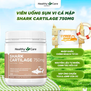 Viên Uống Sụn Vi Cá Mập Healthy Care Shark Cartilage 750mg – Hỗ Trợ Xương Khớp Sụn Khớp 200 Viên