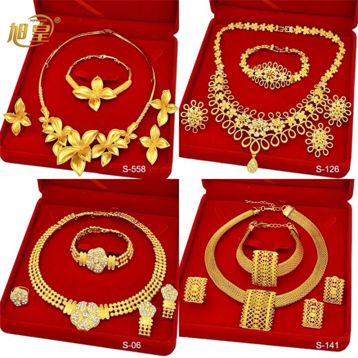 Thời trang Dubai sang trọng màu vàng trang sức quyến rũ sets đối với ...