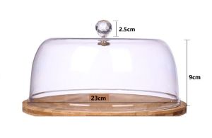 Acrylic Dome Cake Cover Pastry Plate Cover Penutup Kek dan Pastry
