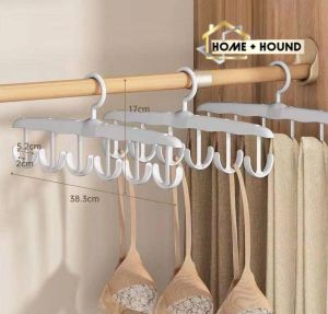 HOME+HOUND SHOP Household hooks Multifunctional Plastic Clothes Hanger 2024 New 360° Rotating 12 Hook Clothing Accessories Hanger