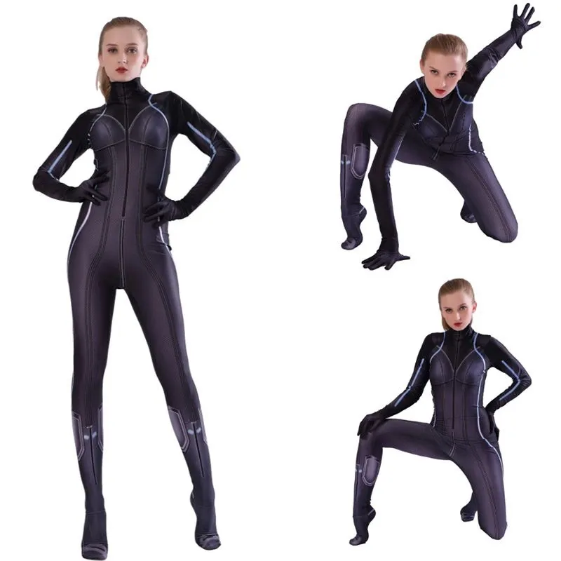 Black Zentai Suit Fancy Dress Costume Skinsuit Halloween Adult