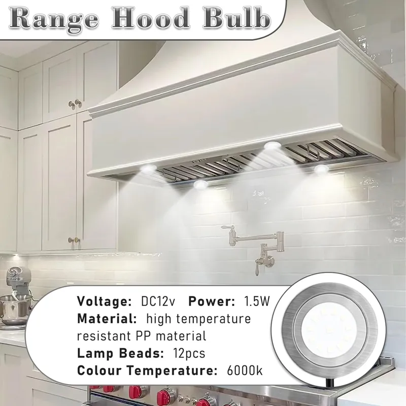NUOBESTY 2-Pack LED Range Hood Light Bulbs – High Brightness, Steam & Vibration Resistant, Easy Install For Kitchen Stove Hoods