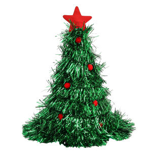 3 Colors Non-Woven Rain Silk Xmas Cap Merry Christmas Dress Up Xmas Tree Hat New Year Party Home Decor Supplies