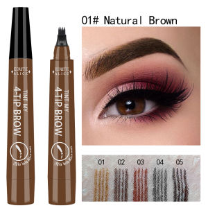 5 Colors Tattoo Eyebrow Pen Waterproof Fork Tip Eyebrow Pencil Long Lasting Nude Liquid Women Makeup Eyebrows Eyeliner Pencil 4 point eyebrow pen