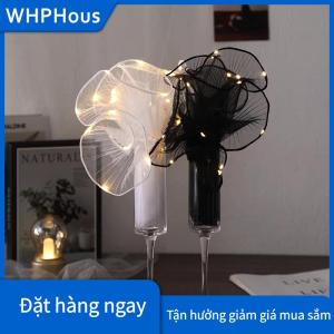 WHPHous 1pcs Led hoa giấy gói với đèn ren lưới sóng sợi bán hoa bó hoa trang trí bao bì đám cưới quà tặng sinh nhật